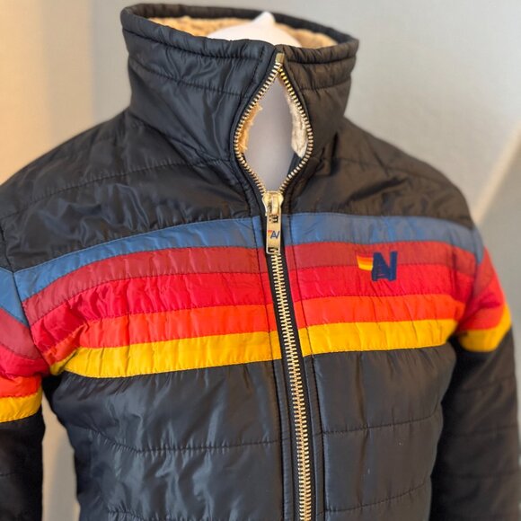 Aviator Nation 5 Stripe Jacket - Black Sz M - Picture 2 of 9